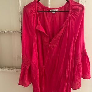 Hot pink linen feel top